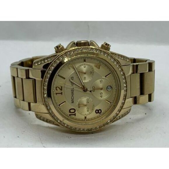 Michael Kors MK5166 Women's Watch Gold Stainless Steel Analog Quartz 39mm D938 - Picture 5 of 9